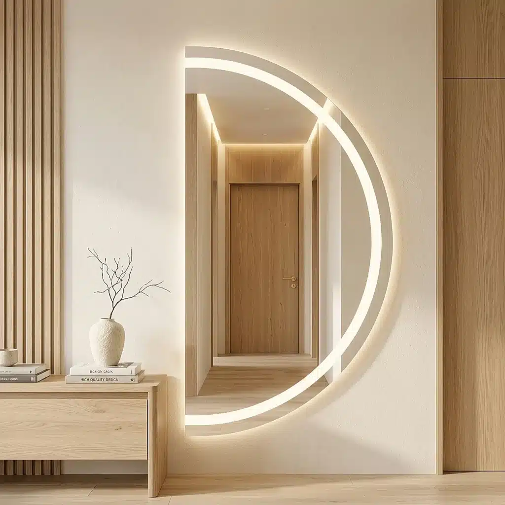 Lustro LED podświetlane półokrągłe Barcelona