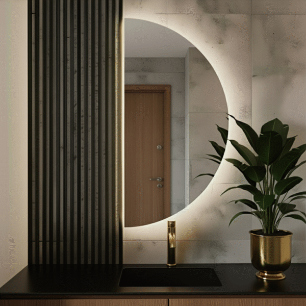 Lustro LED podświetlane półokrągłe na wymiar Madryt