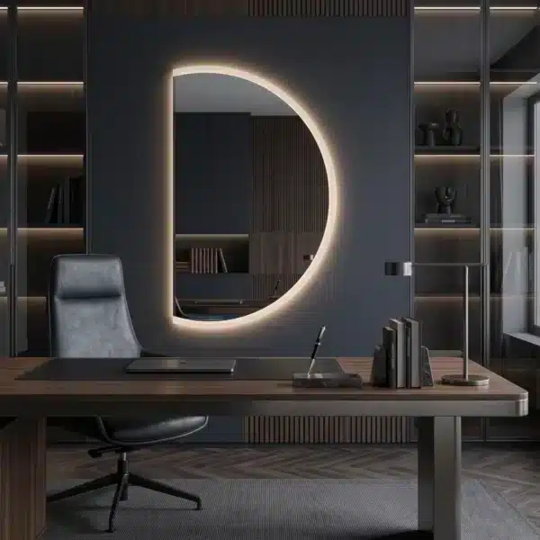 Lustro LED podświetlane półokrągłe na wymiar Walencja