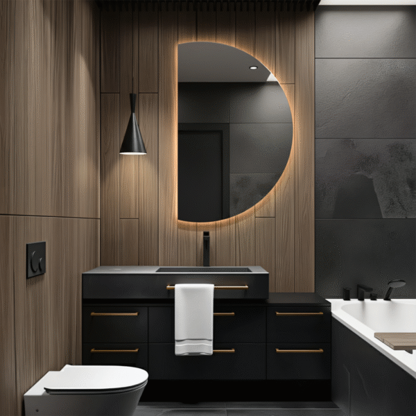 Lustro LED podświetlane półokrągłe Porto