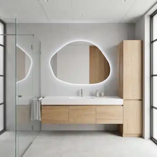 Lustro LED podświetlane nieregularne Rodos