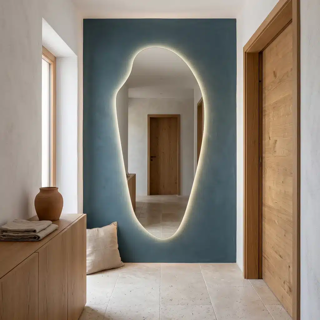 Lustro LED podświetlane nieregularne Nicea w aranżacji